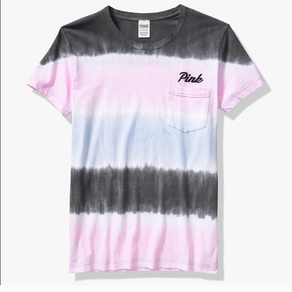 PINK Victoria's Secret Tops - PINK Victoria’s Secret Color Block Tie Dye Tee